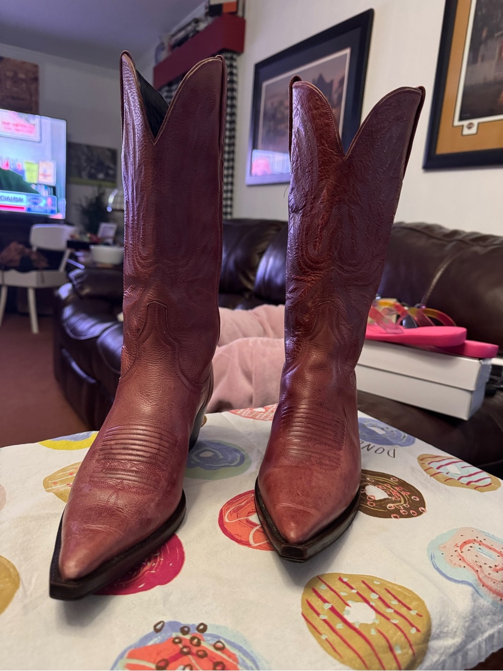 Women's Charlie One Horse Pointed-Toe  Western Boots in Pink/Red